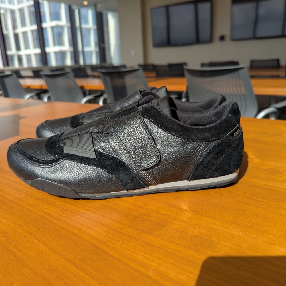 Diesel Black Leather Sneakers